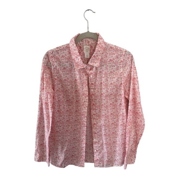 J. Crew The Perfect Shirt Pink Floral Size 8 - Picture 1 of 5